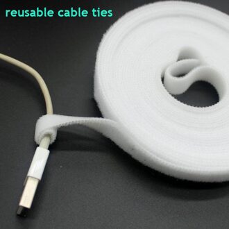 1 roll wit 15mm * 1 M Herbruikbare nylon Kabelbinders rijtjes tie strap Magic Tape haak loop fastener kabel draad management