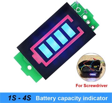 1 s 2 s 3 s 4 s Serie Lithium Batterij Capaciteit Indicator Module 4.2 v 8.4 v 12.6 v 16.8 v Blauw Display Batterij Schroevendraaier en fiets 4s-16.8v