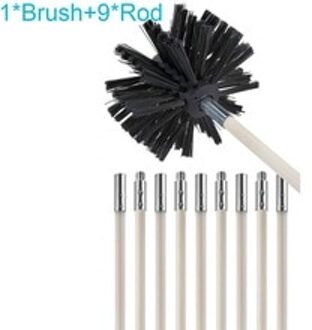 1 * Schoorsteen Borstel 9 * Rod Kit Flexibele Rookkanaal Borstel Staven Sweep Roet Set Voor Haard Schoorsteen Huishoudelijke Schoonmaakmiddelen gereedschap Accessoires