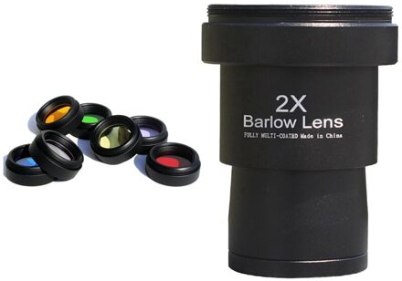 1 Set 1.25 Inch Kleur Filter Kit Draad & 1Pcs 1.25 Inch 2X Barlow Lens Volledig Metalen Fmc Groen film Met M42 Draad