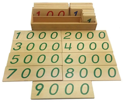 1 Set 1-9000 Number Toy Mini Number Card Toy Wood Digital Cards Toy Early Educational Toy Wooden Number Cards