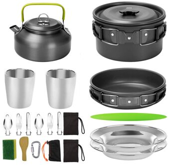 1 Set 18 Pcs Outdoor Fornuis Camping Kookgerei Multipurpose Keukengerei