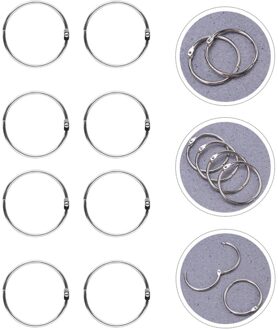 1 Set 20 Pcs 3Cm Bindmiddel Ringen Losbladige Boek Bestand Ringen Diy Foto Boek Sleutelring (zilver)