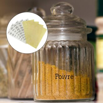 1 Set 208Pcs Franse Spice Naam Label Sticker Ingrediënten Etiketten Voor Decor