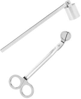 1 Set/2Pcs Kaars Brandblusser Lont Cutter Lange Handvat Kaars Doven Tool Sliver