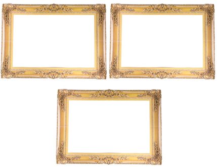 1 Set 3 Stuks Bruiloft Fotografie Diy Papier Fotolijsten Foto Props (Golden)
