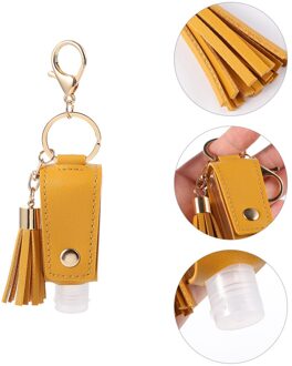 1 Set 30Ml Parfum Fles En Fles Cover Sanitizer Fles Cover Sleutelhanger geel