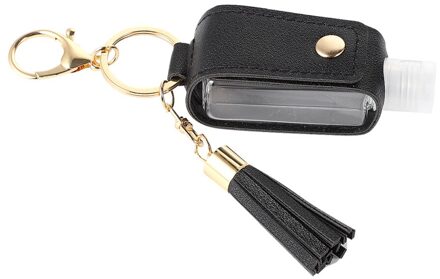 1 Set 30Ml Parfum Fles En Fles Cover Sanitizer Fles Cover Sleutelhanger zwart