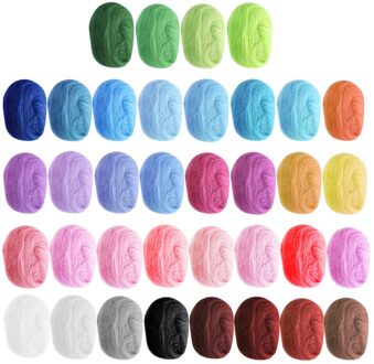1 Set 36 Kleuren Wolvilt Authoring Tools Wol Roving Fibre Diy Vilt Stempel Vreugde Gereedschap Wol Garen Roving Voor naaldvilten Hand