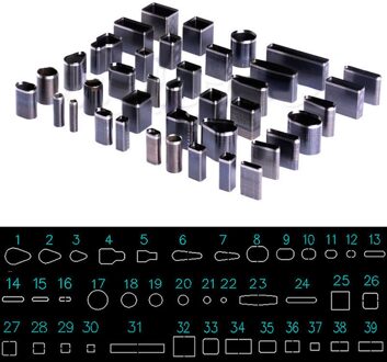 1 Set 39 Vorm Stijl Gat Hollow Cutter Ponsen Lederen Craft Punch Metalen DIY Cutter Tool Accessoire voor Telefoon Holster Mayitr