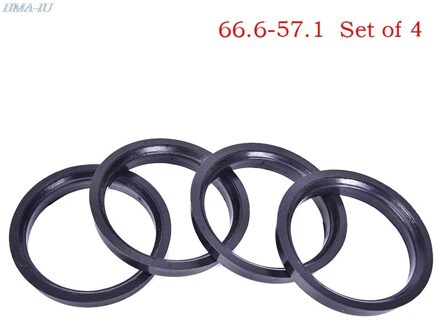 1 Set 4 Hub Centric Ringen Auto Wiel Boring Center Kraag 66.6-57.1Mm Voor Auto