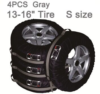 1 set/4 Pcs Reservewiel Cover Case Polyester Band Opbergtas Tyre Dust-proof Protector Accessoires Voor band grijs S Size
