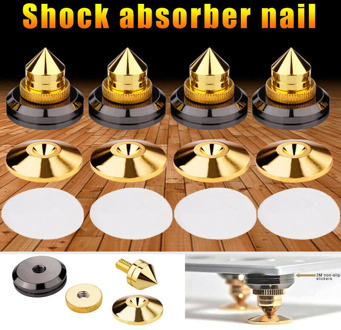 1 Set /4 Set Of Gold Speaker Tips Insulating CD Amplifier Turntable Foot Foot Double Sided Adhesive
