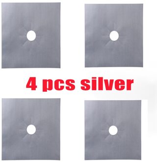 1 Set = 4 Stuks Gasfornuis Protector Fornuis Cover Liner Schoon Mat Pad Keuken Gasfornuis Gasfornuis Protector Keuken accessoires zilver 4stk