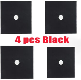 1 Set = 4 Stuks Gasfornuis Protector Fornuis Cover Liner Schoon Mat Pad Keuken Gasfornuis Gasfornuis Protector Keuken accessoires zwart 4stk