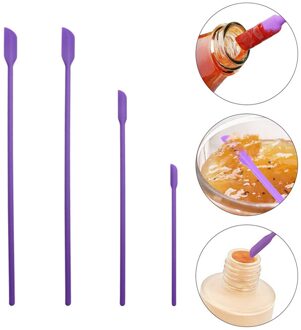 1 Set 4 Stuks Make-Up Spatels Siliconen Jam Schrapers Praktische Keuken Spatels paars