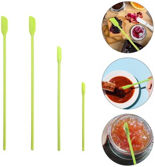 1 Set 4 Stuks Siliconen Jar Spatels Make Spatels Jam Schrapers Keuken Benodigdheden groen