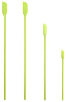 1 Set 4 Stuks Siliconen Spatels Kleine Make Spatels Keuken Mini Spatels Set Spatel Voor Fruit Saus groen