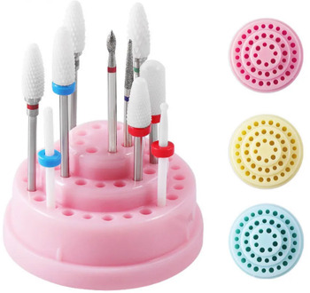 1 Set 48 Holes Nail Drill Bits Holder Stand Display tool Drill Bit Organizer Box Container Manicure Tool
