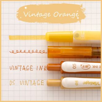 1 Set 4Pcs Journal Markeerstift Marker Gel Pen Vintage Gekleurde Markering Fluorescerende Pen Diy Tekening Verf Pen School Briefpapier oranje reeks