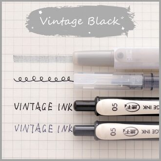 1 Set 4Pcs Journal Markeerstift Marker Gel Pen Vintage Gekleurde Markering Fluorescerende Pen Diy Tekening Verf Pen School Briefpapier zwart reeks