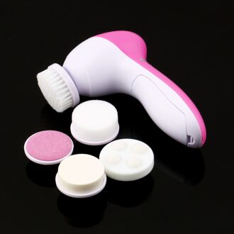 1 Set 5 In 1 Elektrische Wassen Gezicht Machine Facial Pore Cleaner Body Reiniging Massage Mini Skin Beauty Massager Brush