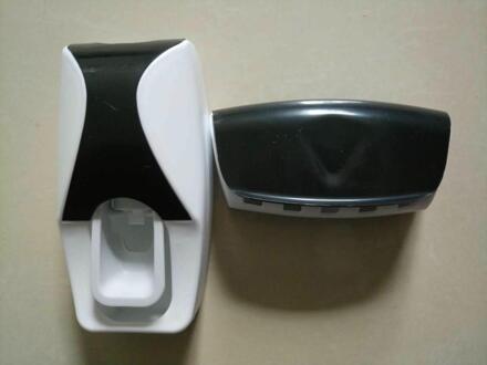 1 Set 5 Kleuren Automatische Tandpasta Dispenser Set 5 Tandenborstelhouder Wall Mount Badkamer Benodigdheden Toiletartikelen zwart