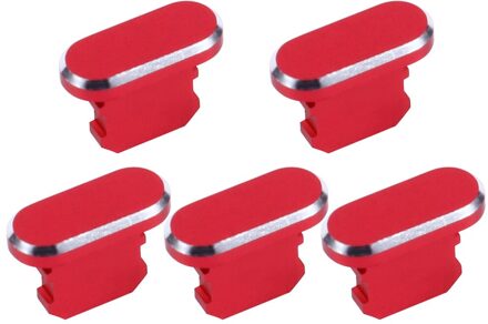 1 Set 5 Stuks Pluggen Lightning Stekkers Compatibel Met Iphone Xs Max rood