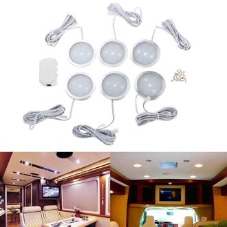 1 Set(6 Stuks) interieur Led Spot Light Lichtkoepel Kant Licht Downlight Night Lamp Voor Vw T4 T5 Voor Van Boot 12V