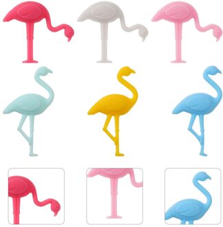 1 Set 6 Stuks Siliconen Glas Bedels Drink Markers (Assorti Kleur)