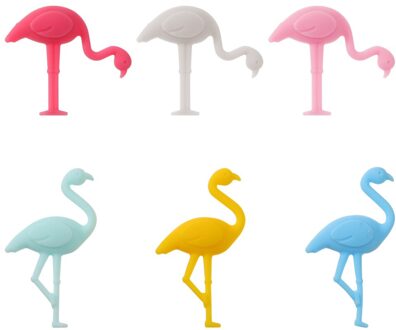 1 Set 6 Stuks Siliconen Glas Markers Drink Markers (Assorti Kleur)