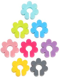 1 Set 8 Stuks Cartoon Bloem Markers Silicone Drink Markers (Assorti Kleur)
