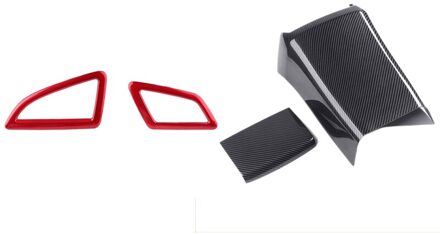 1 Set Auto Achter Armsteun Doos Plaat Panel Trim Cover & 2 Pcs Dashboard Air Vent Wind Outlet Cover Trim sticker