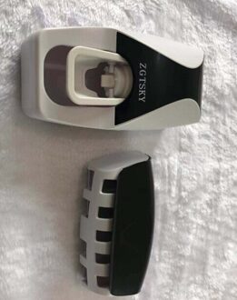 1 Set Auto Automatische Tandpasta Squeezers Dispenser + 5 Tandenborstelhouder Draagbare Wall Mount Tandpasta Squeezers Badkamer Tool zwart