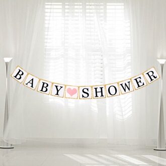 1 Set "BABY SHOWER" Brief Gors Vlaggen Wedding Garland Banner Photo Booth Party Fotografie Props Decoratie Evenementen Levert