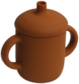 1 Set Baby Silicone Water Kopjes Lekvrij Draagbare Drank Bekers Bpa-vrij Kinderen Zachte Stro Kopjes Chocolade