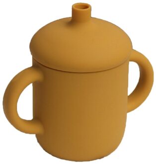 1 Set Baby Silicone Water Kopjes Lekvrij Draagbare Drank Bekers Bpa-vrij Kinderen Zachte Stro Kopjes geel