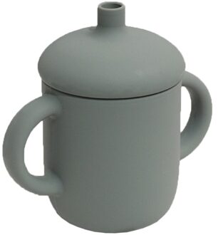 1 Set Baby Silicone Water Kopjes Lekvrij Draagbare Drank Bekers Bpa-vrij Kinderen Zachte Stro Kopjes groen