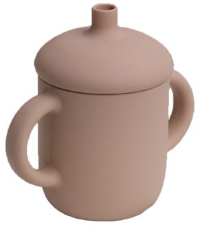 1 Set Baby Silicone Water Kopjes Lekvrij Draagbare Drank Bekers Bpa-vrij Kinderen Zachte Stro Kopjes Roze