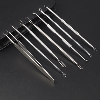 1 Set Blackhead Remover Stainless Needles Acne Comedone Pimple Extractor Remover Tool Black Dots Acne Clip Tweezer Face Care Kit