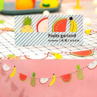1 Set Cartoon Fruit Vlaggen kinderen Dag Banner Vlag Hangen Wimpels Kids Verjaardagsfeestje Fotografie Decoraties Levert Vlaggen