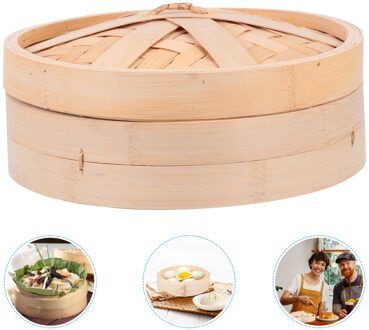 1 Set Chinese Bamboe Stoomboot Bamboe Voedsel Steamer Met Deksel Keuken Koken Tool 26CM