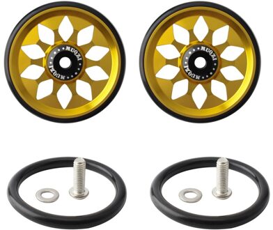 1 Set Cnc Wiel Vouwfiets Aluminium Legering Wiel Compatibel Met Brompton gouden