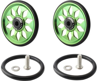1 Set Cnc Wiel Vouwfiets Aluminium Legering Wiel Compatibel Met Brompton groen