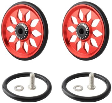 1 Set Cnc Wiel Vouwfiets Aluminium Legering Wiel Compatibel Met Brompton rood