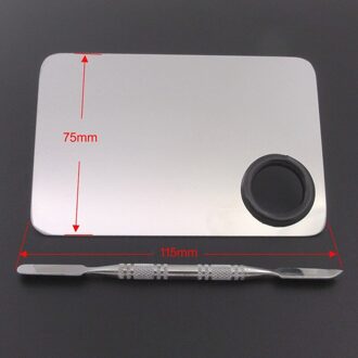 1 Set Cosmetische Nail Make Mixing Palet Spatel Rod Tool Professionele Rvs Handsfree Nail Art Manicure 02