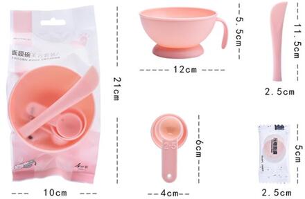 1 Set Diy Masker Kom Schoonheid Masker Kom Gereedschap Set Gezichtsverzorging Diy Masker Gereedschap Set Silica Bar Gauge diy Masker Korrels Set roze