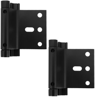 1 Set Duurzaam Aluminium Gezicht Frame Montage Meubels Scharnieren Met Schroeven zwart 2stk