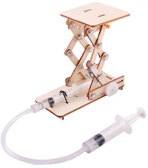 1 Set Educatief Creatieve Wetenschap Speelgoed Kids Houten Hydraulische Lift Model Montage Puzzel Speelgoed Voor Kinderen