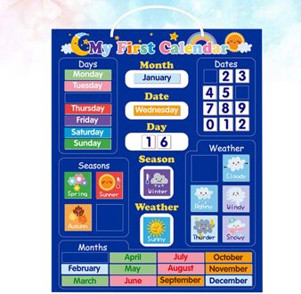 1 Set Engels Weer Kalender Boord Grappige Kalender Magnetische Plaat Creatieve Kalender Cognitieve Opknoping Boord Vroeg Educatief